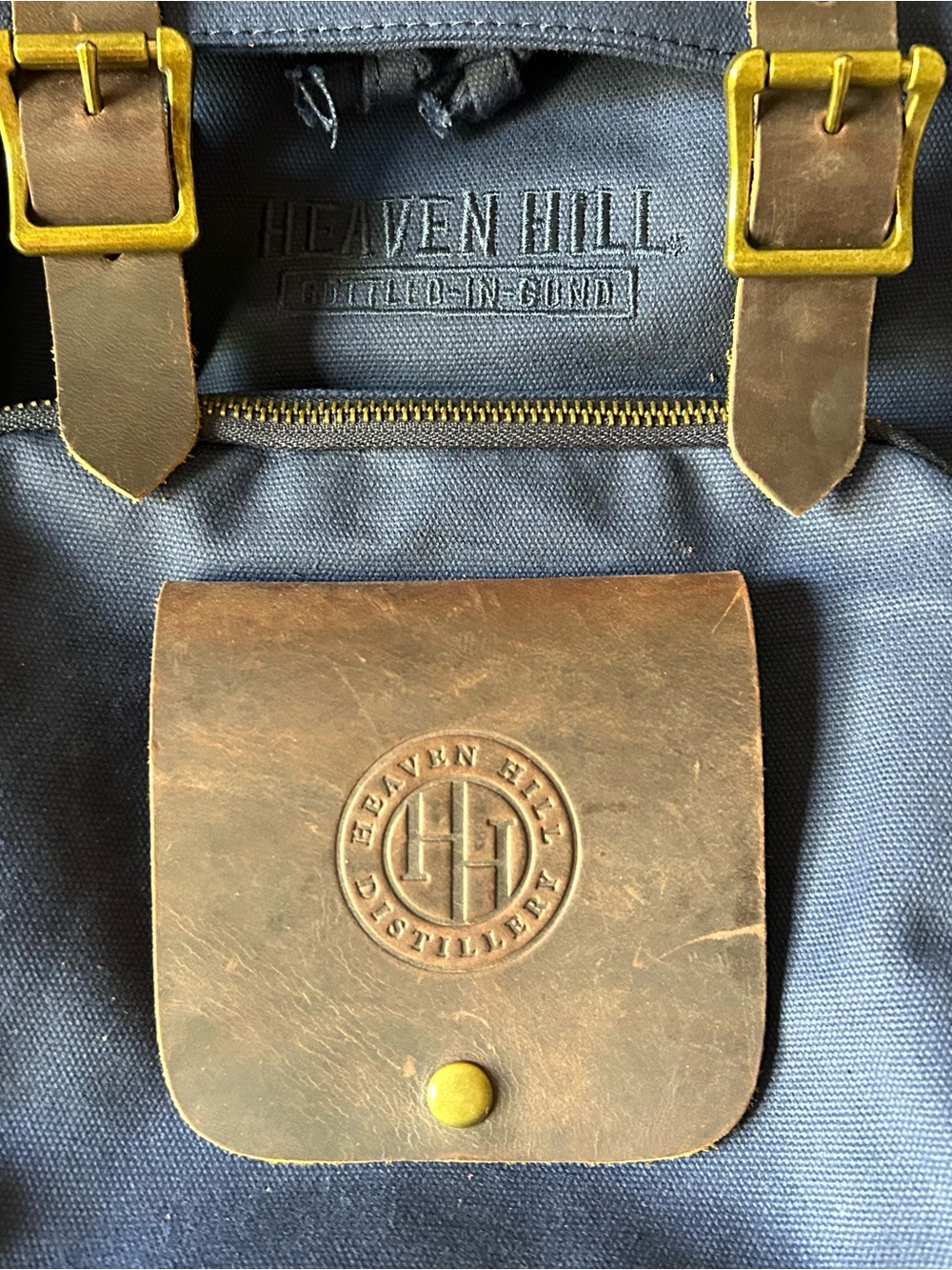 Cocktail Kingdom Navy Canvas & Brown Leather Bartender’s Backpack